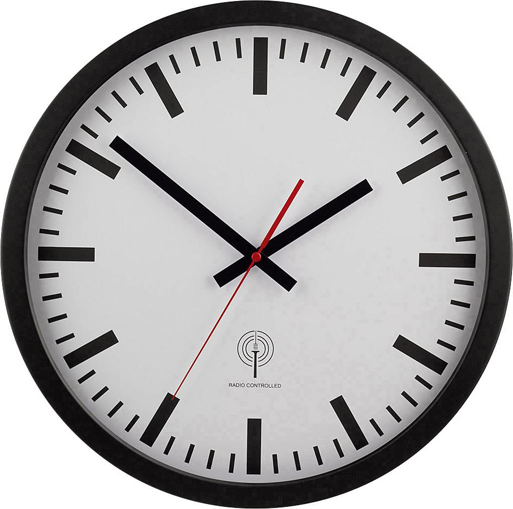B-Ware Eurotime 56862 Funk Wanduhr Dekouhr Uhr 40cm Metallgehäuse Schwarz Siehe Text - 4019186568620