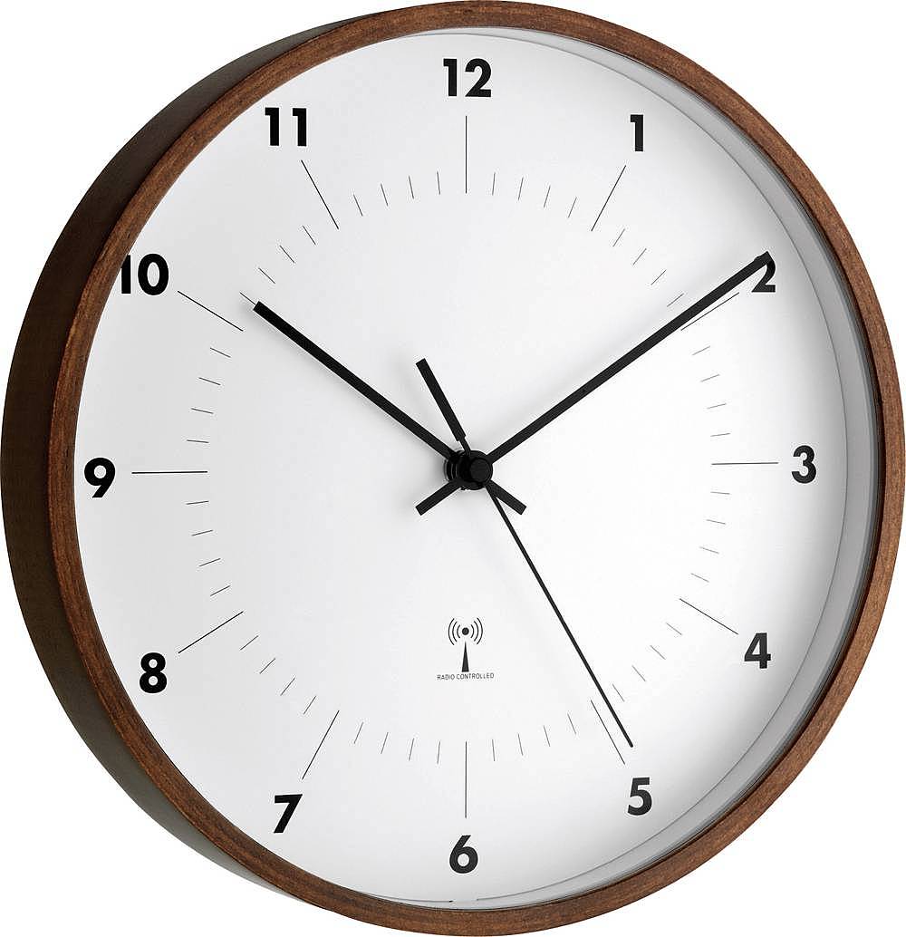 B-Ware Tfa Funk Wanduhr Uhr Funkuhr Wand Funkwanduhr Analog ø25.5x5cm Holzrahmen Weiß   - 4009816017888