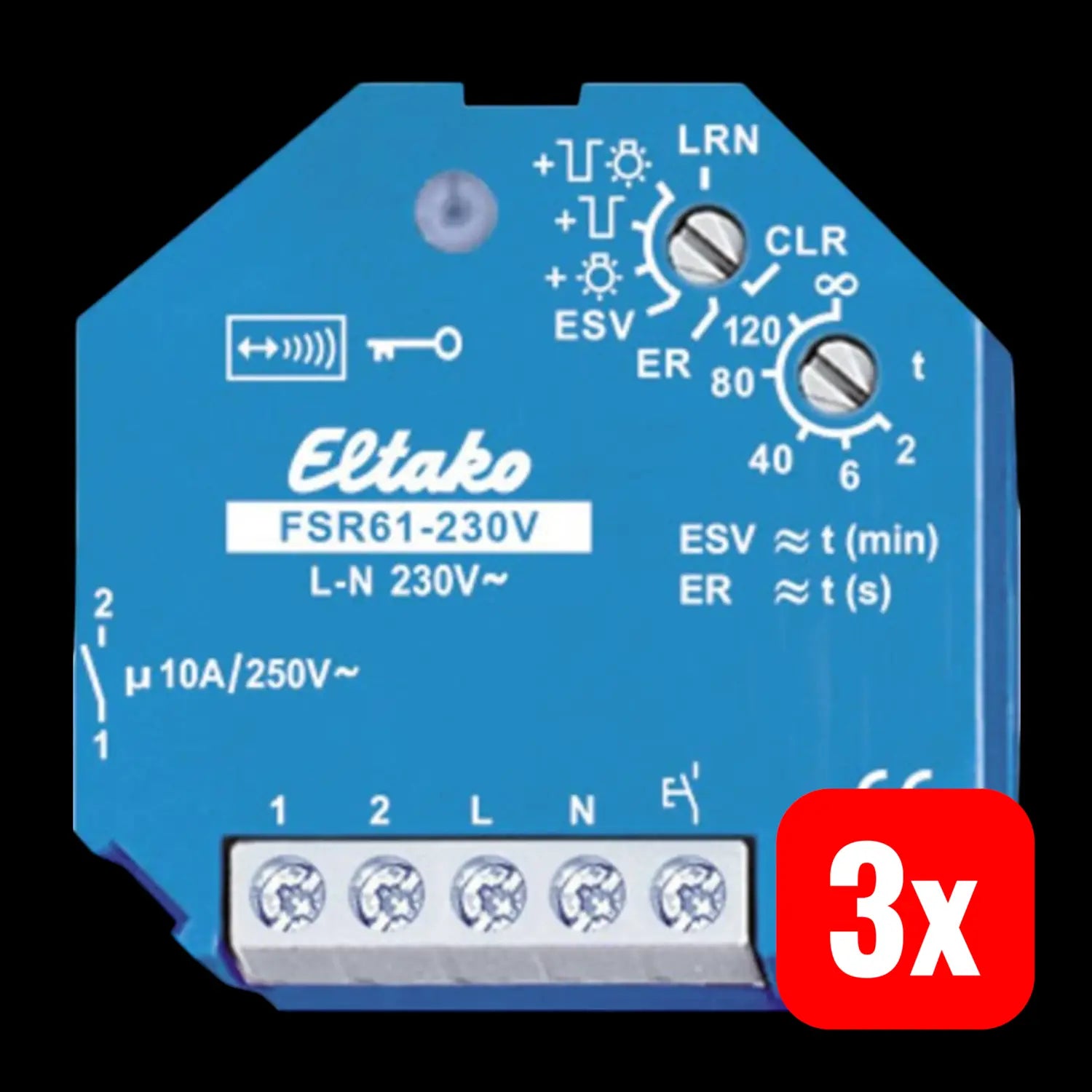 B-Ware Eltako Fsr61 230 V Funk Schaltaktor Relais Unterputz Max 2000 W 3 Stück - 4010312301531