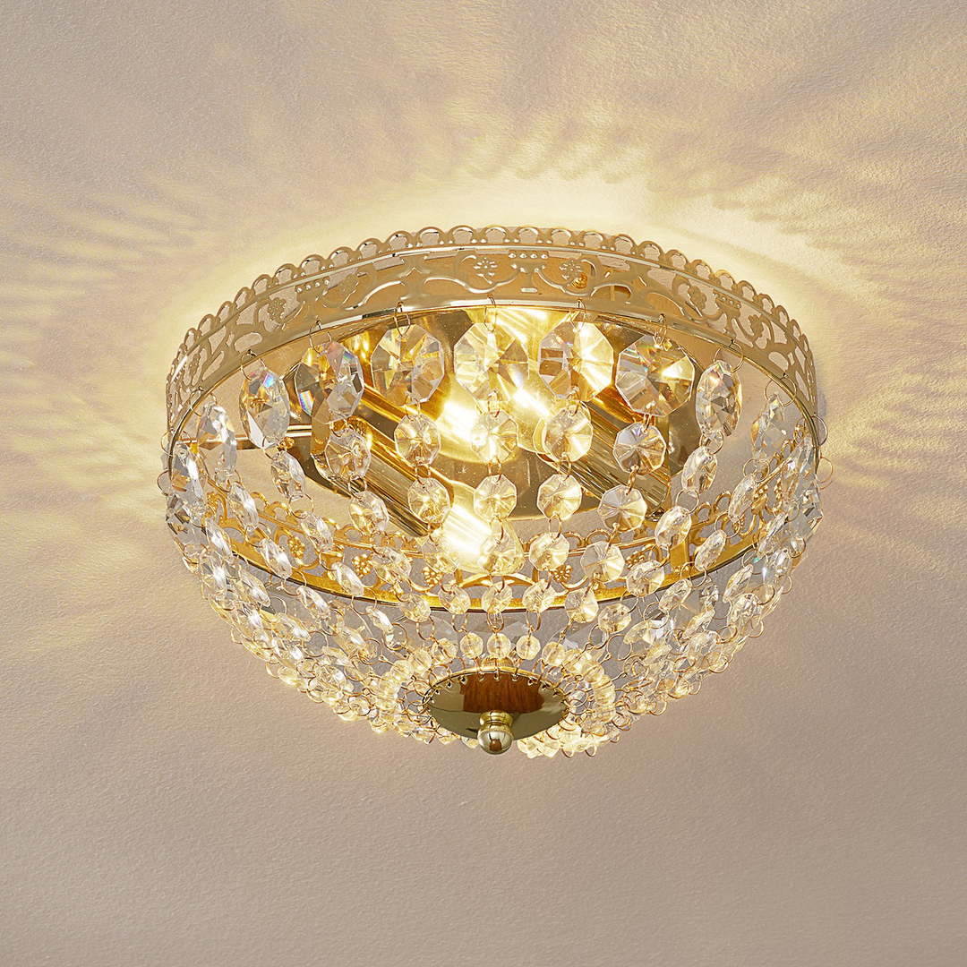 Markslöjd Deckenlampe Saxholm Deckenlicht Lampe Leuchte 2 Flmg E14 Gold Klar     B-Ware - 7330024555778