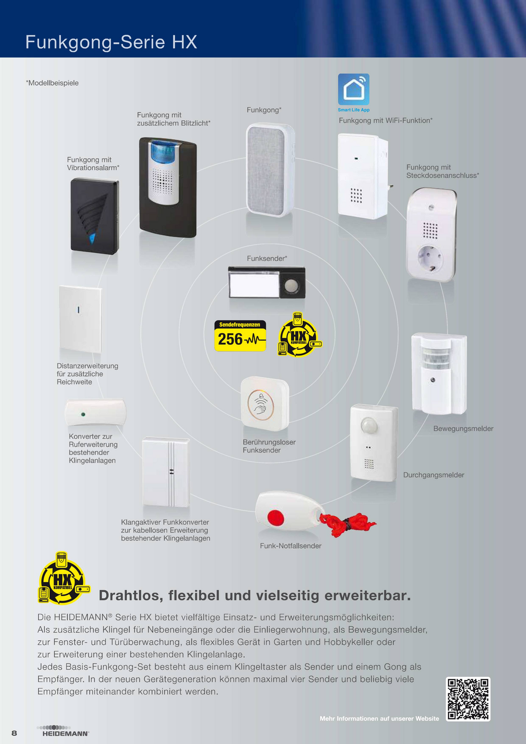 Heidemann Funkklingel Komplett-Set 70836 HX Connect Funkgong Türklingel Klingel
