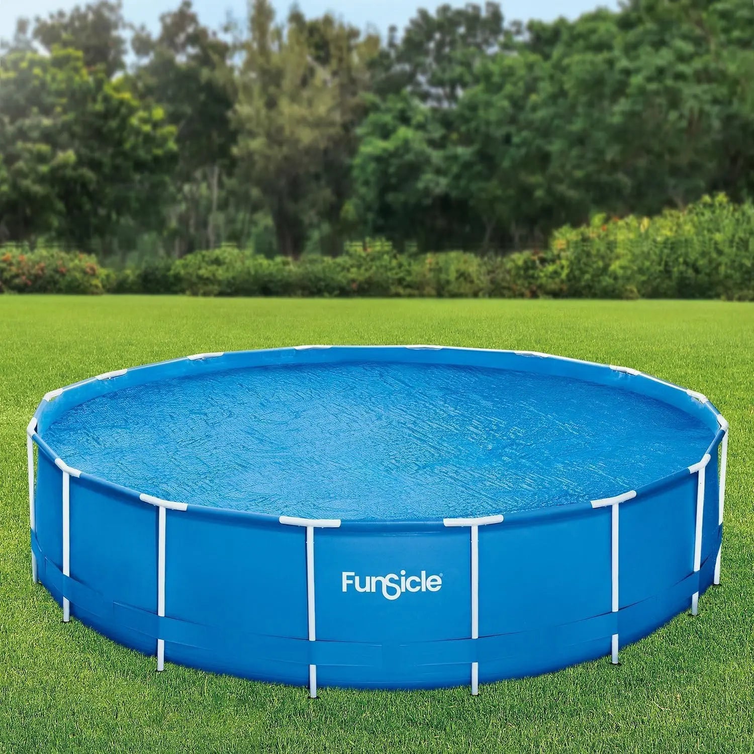 B-Ware Funsicle Poolabdeckung Solarplane Abdeckung Pooldecke Blau Rund 4,57 Meter637 - 4894906009795