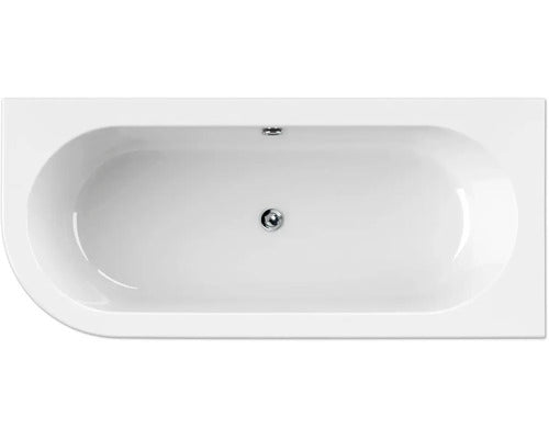 form&style Badewannen Set Wanne Eckbadewanne Sansibar Acryl Weiß Schwarz 80x882 - 4306516023806