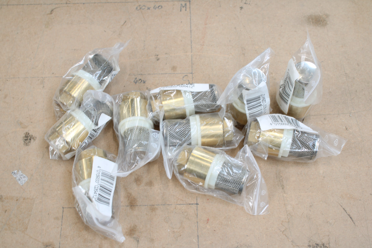GEKA Fußventil Rückschlagventil Ventil Messing Chromstahl IG 3/4 Zoll 10 STÜCK - 4015933026412