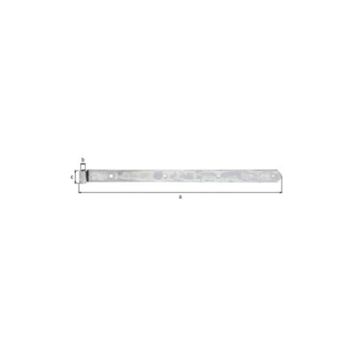 GAH Alberts Ladenband Scharnier Band Stahl abgerundet 600x13x40mm 8 STÜCK - 4004338313968