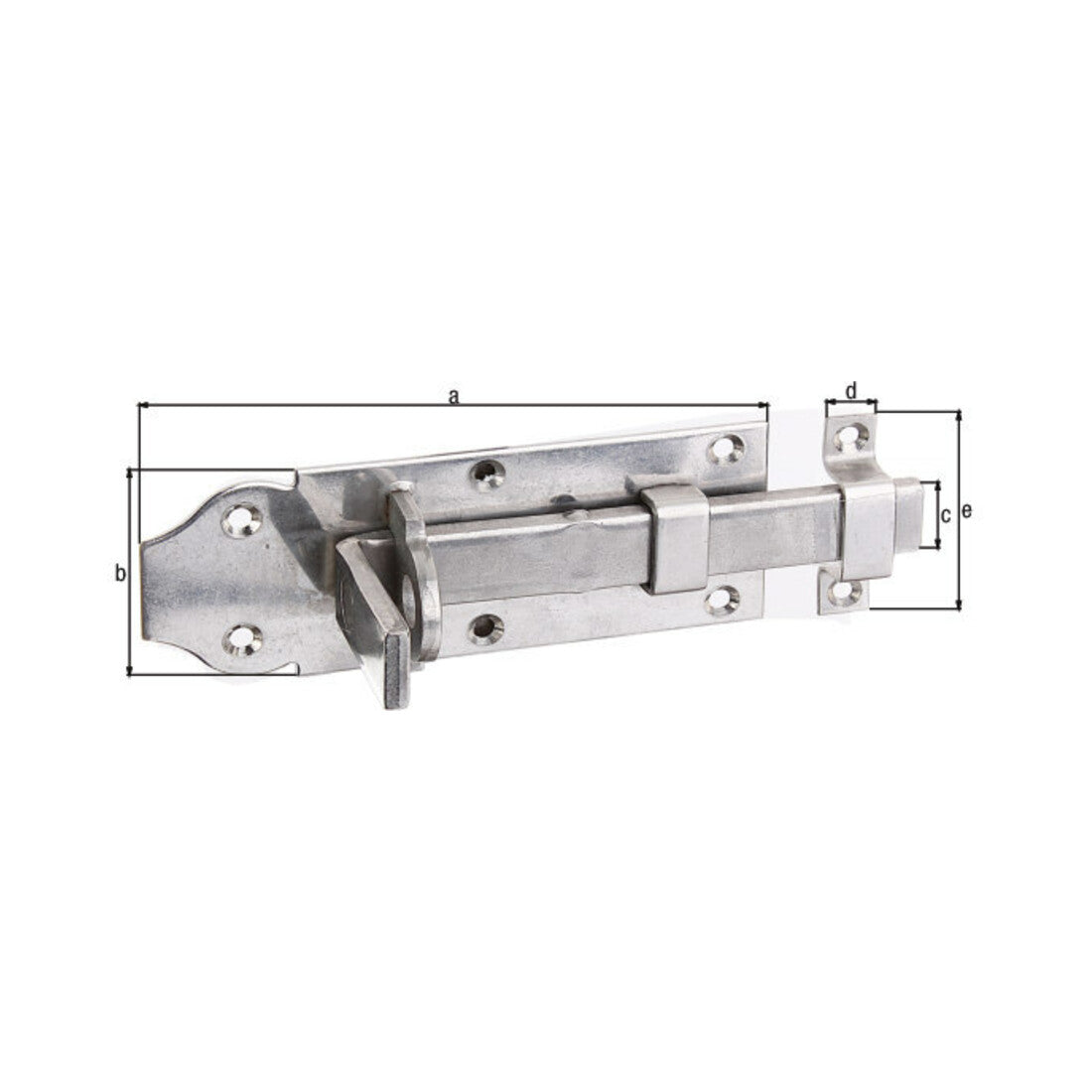 GAH Alberts Schlossriegel Tür Edelstahl Gelb Gerade Mit Schlaufe 120mm 10 STÜCK - 4004338116910