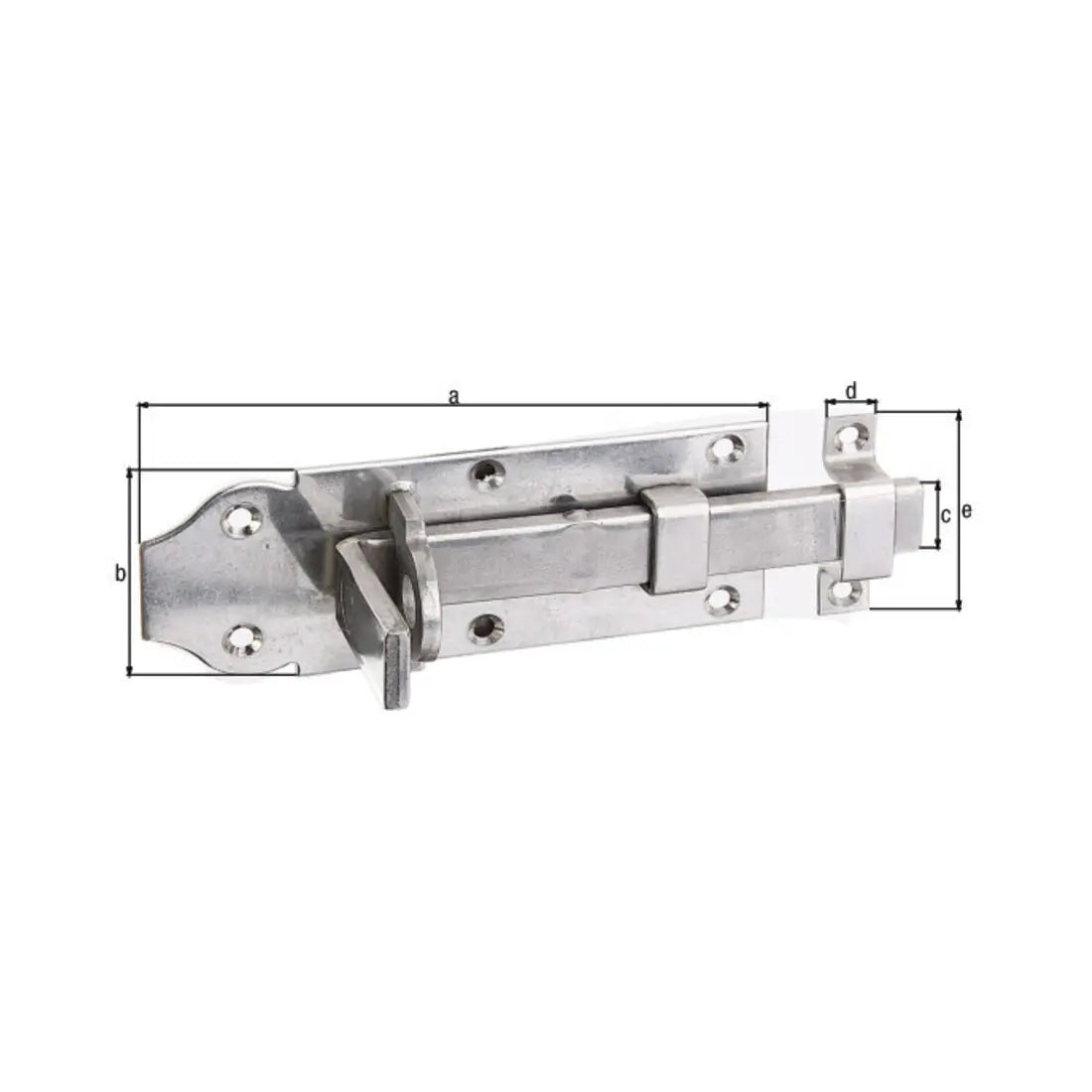 B-Ware Gah Alberts Schlossriegel Tür Edelstahl Gelb Gerade Mit Schlaufe 120mm 10 Stück - 4004338116910