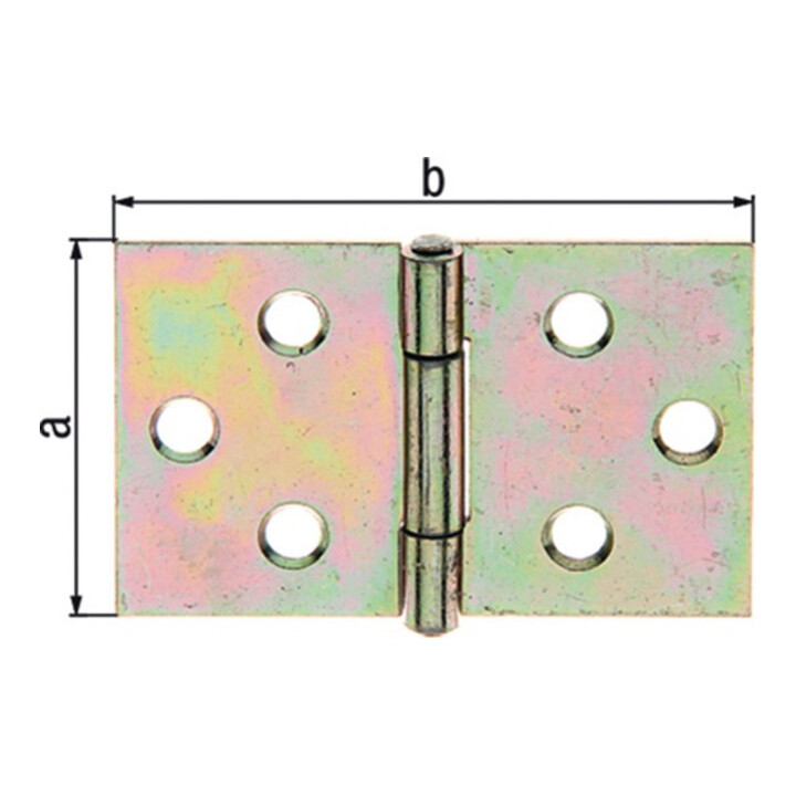 B-Ware Gah Scharnier Band Türbeschlag 30mm 47mm Stahl Gelb Verzinkt Breit 50 Stück - 4004338850517