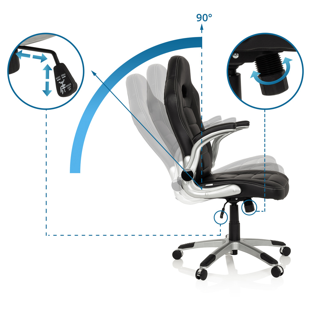 Hjh Office Gaming Stuhl Bürostuhl Game Sport Schwarz Möbel Pc Zubehör Sessel B-Ware - 4251084680107