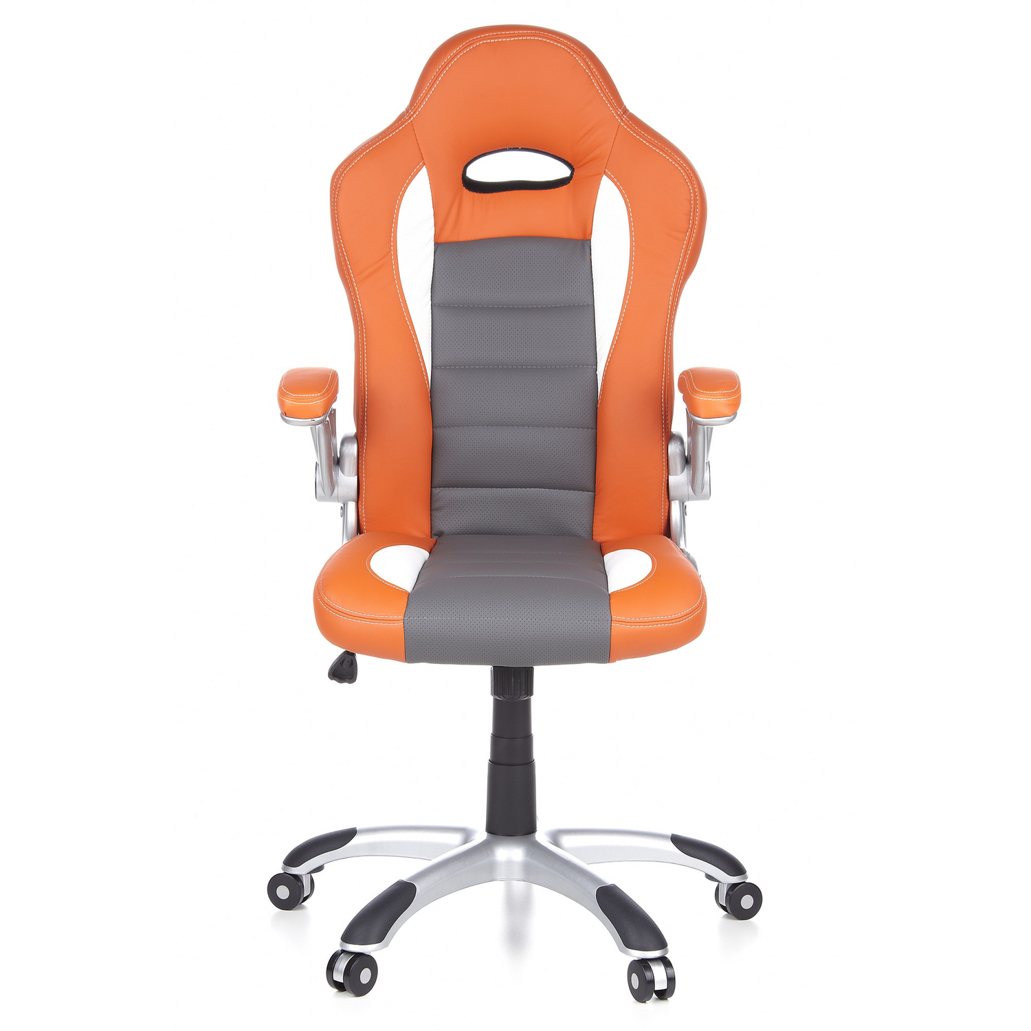Hjh Office Gaming Stuhl Chefsessel Bürostuhl Orange Weiß Kunstleder B-Ware - 4260182550601
