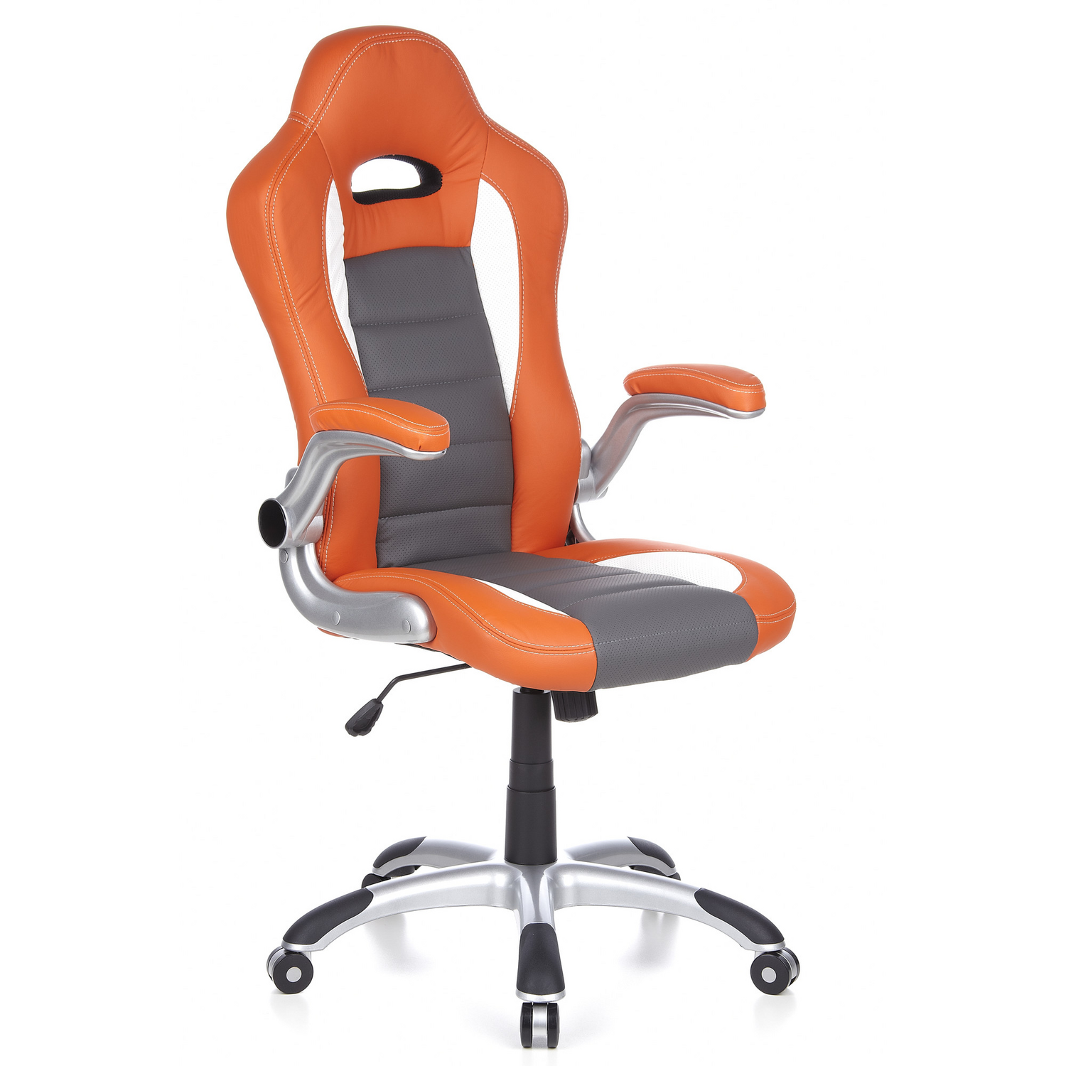 Hjh Office Gaming Stuhl Chefsessel Bürostuhl Orange Weiß Kunstleder B-Ware - 4260182550601