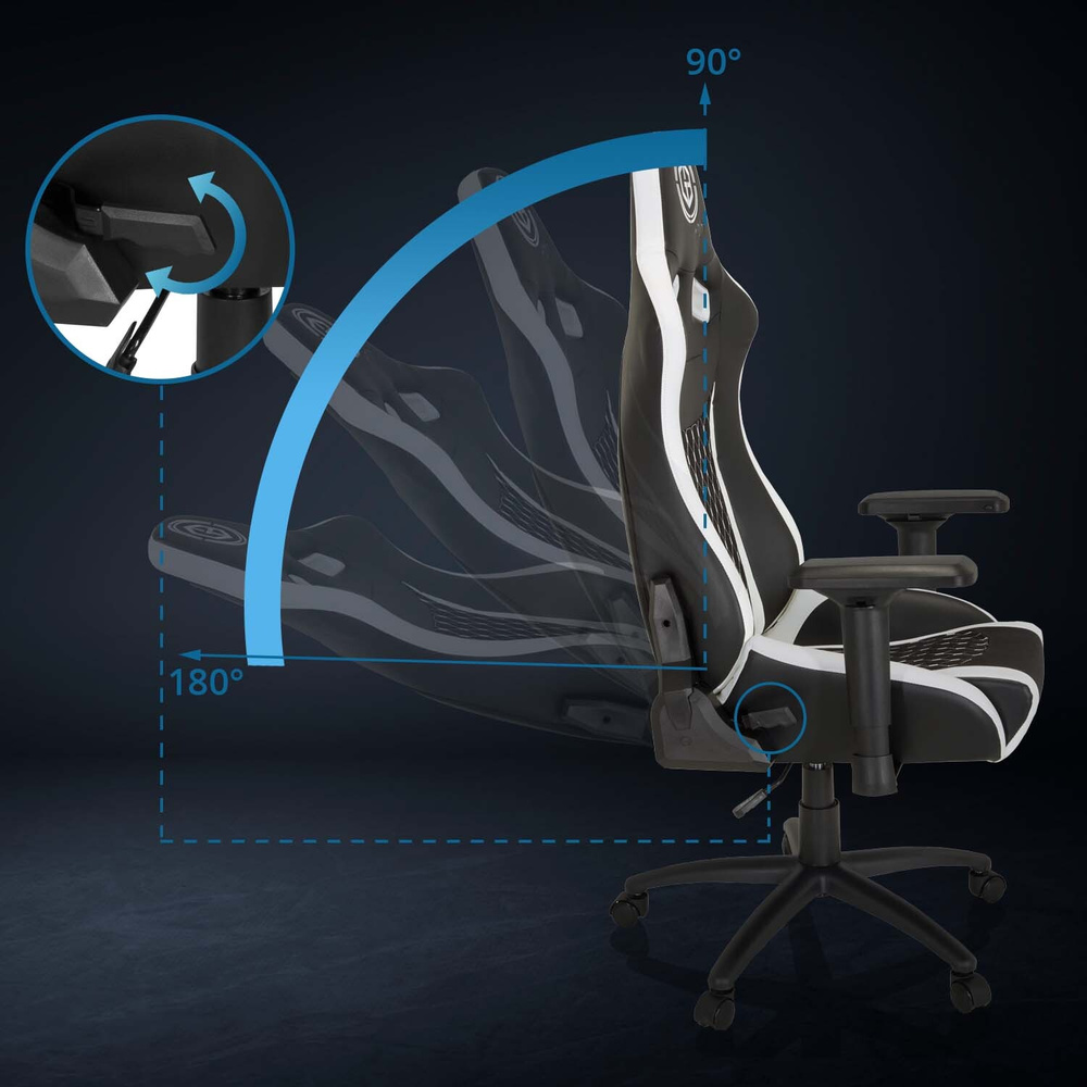 Hjh Office Gaming Bürostuhl Gamebreaker Sx 04 Stoff Kunstleder Schwarz Weiß B-Ware - 4064323014843