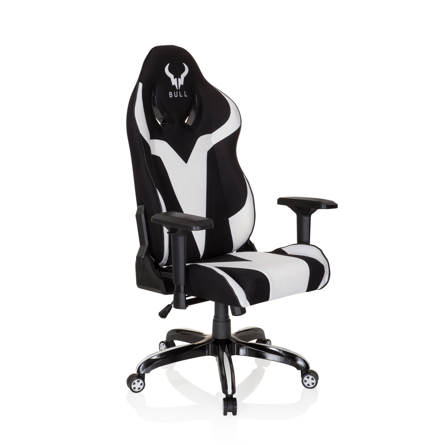B-Ware Hjh Office Gaming Stuhl Sessel Bürostuhl Schwarz Weiß Kopfstütze Lordosenkissen  - 4251084672386