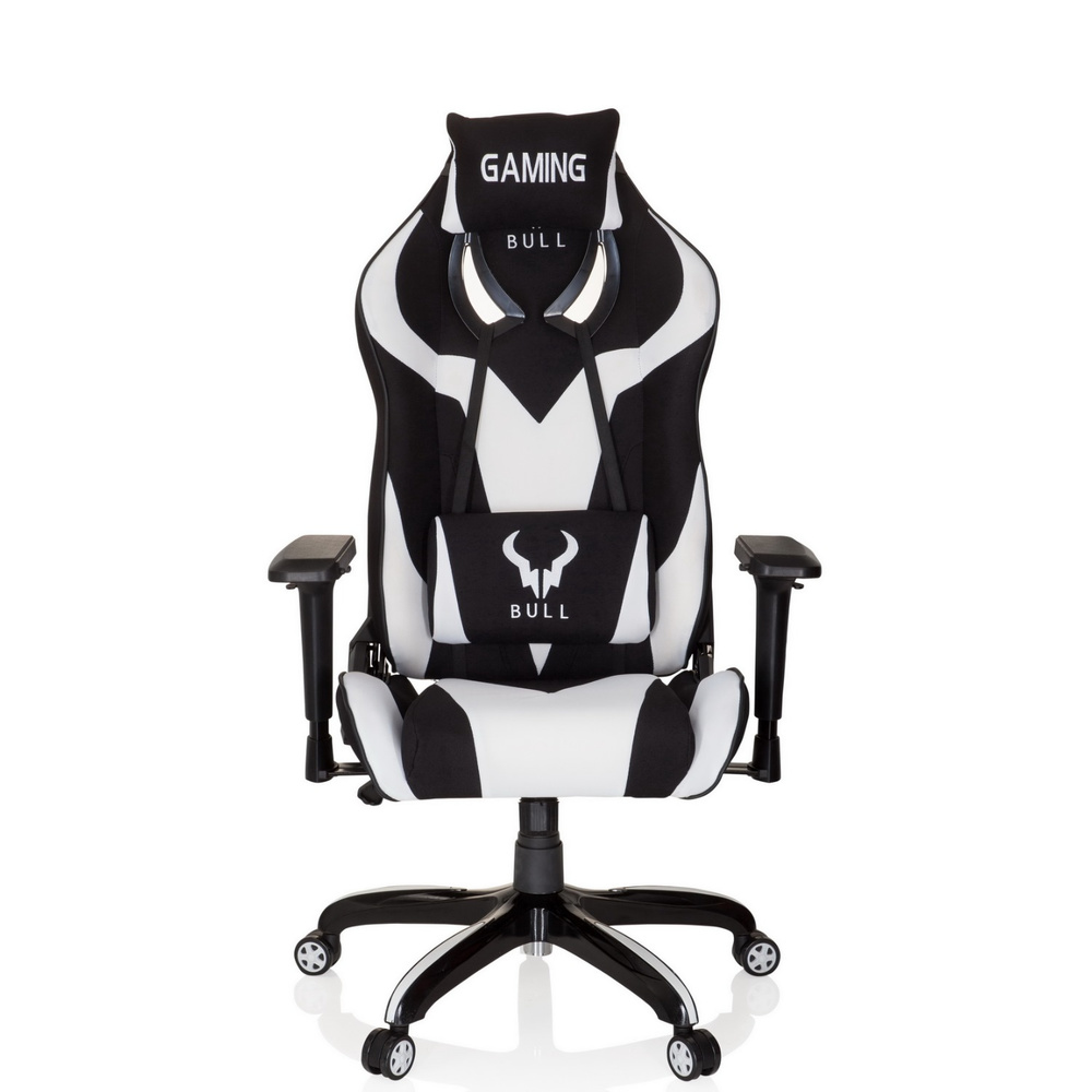 B-Ware Hjh Office Gaming Stuhl Sessel Bürostuhl Schwarz Weiß Kopfstütze Lordosenkissen  - 4251084672386