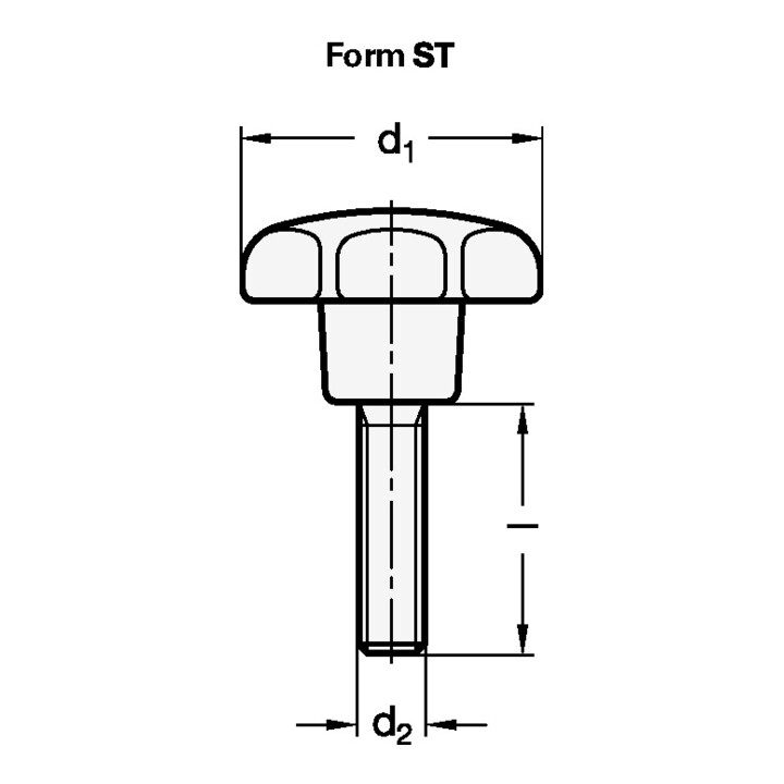 B-Ware Ganter Sterngriff Sterngriffschraube Gn 6336 Schwarz 50mm M10 40mm 25 Stück - 4045525340770