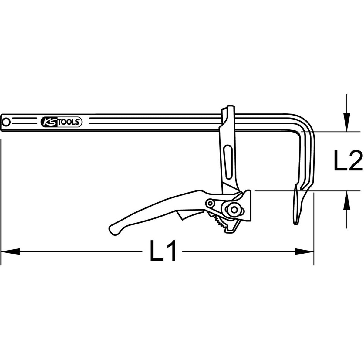 KS Tools Schraubzwinge Zwinge Ganzstahl Schnellspann 400mm verzinkt Stahl - 4042146143902