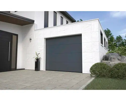 B-Ware Pro Tor Sektionaltor Garagentor Sandgrain Antrieb Sender Anthrazit Siehe Text - 5600854210997