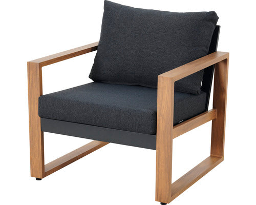 Garden Place Gartenmöbelset Sitzgruppe Set Alu Anthrazit Holz Aluminium 4tlg - 4306517614058
