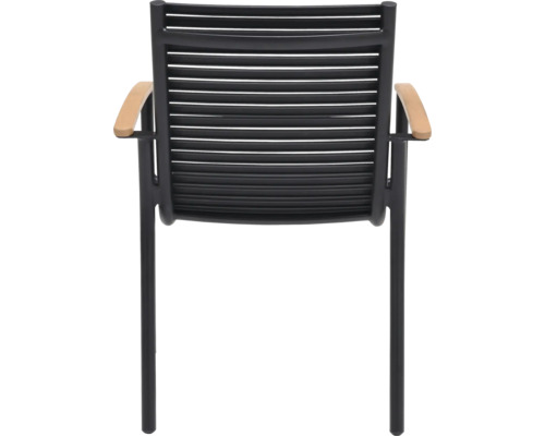B-Ware Garden Place Gartenstuhl Stuhl Lili Stuhl Mit Armlehne Außenstuhl Sitz Schwarz - 4306516021147