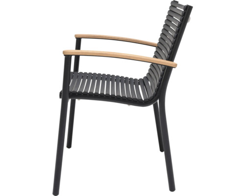 B-Ware Garden Place Gartenstuhl Stuhl Lili Stuhl Mit Armlehne Außenstuhl Sitz Schwarz - 4306516021147
