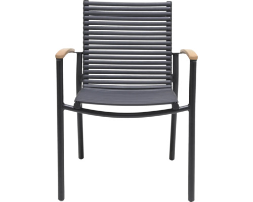 B-Ware Garden Place Gartenstuhl Stuhl Lili Stuhl Mit Armlehne Außenstuhl Sitz Schwarz - 4306516021147