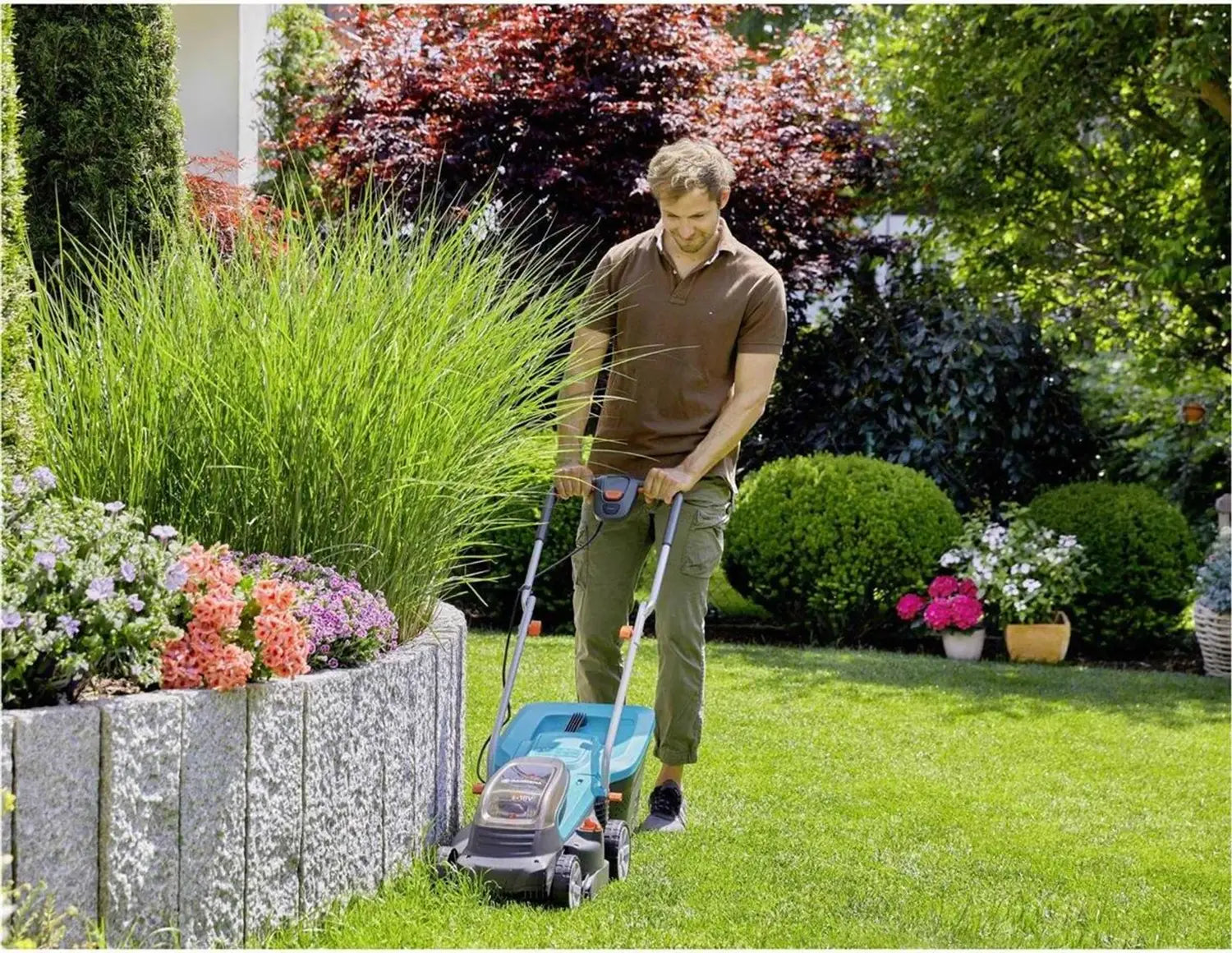 B-Ware Gardena Rasenmäher Mäher Akku Power For All Ohne Akku Ohne Ladegerät Grau - 4078500054188