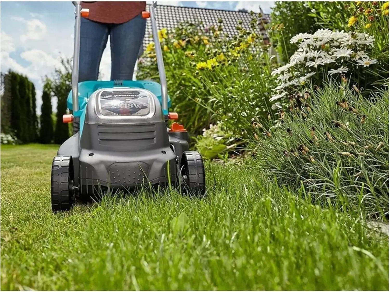 B-Ware Gardena Rasenmäher Mäher Akku Power For All Ohne Akku Ohne Ladegerät Grau - 4078500054188