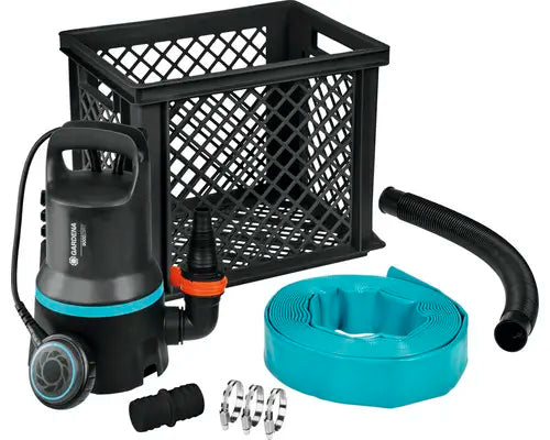 B-Ware Gardena Hochwasser Set 9000 Pumpe Wasserpumpe Entwässerung Flachsauger - 4078500062077