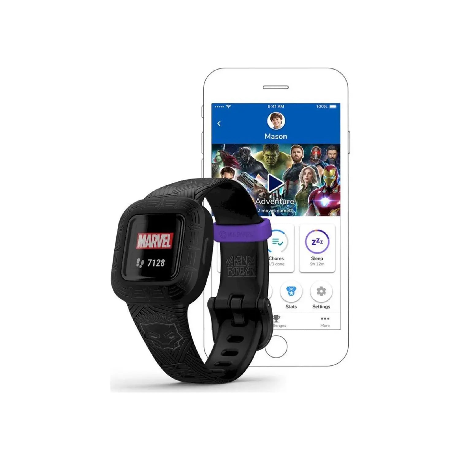 B-Ware Garmin Kinderuhr Fitnesstracker Vivofit Jr 3 Uhr Black Panther Schwarz Onesize - 753759263577