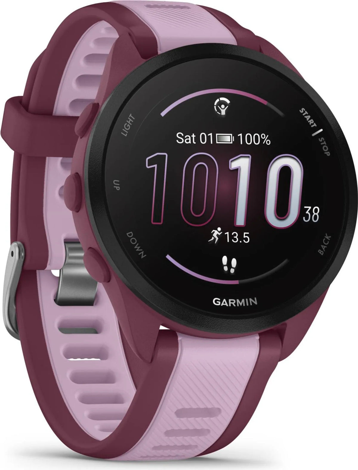 Garmin Smartwatch Uhr Laufuhr FORERUNNER 165 Music AMOLED GPS Musik Lila Onesize - 0753759326647