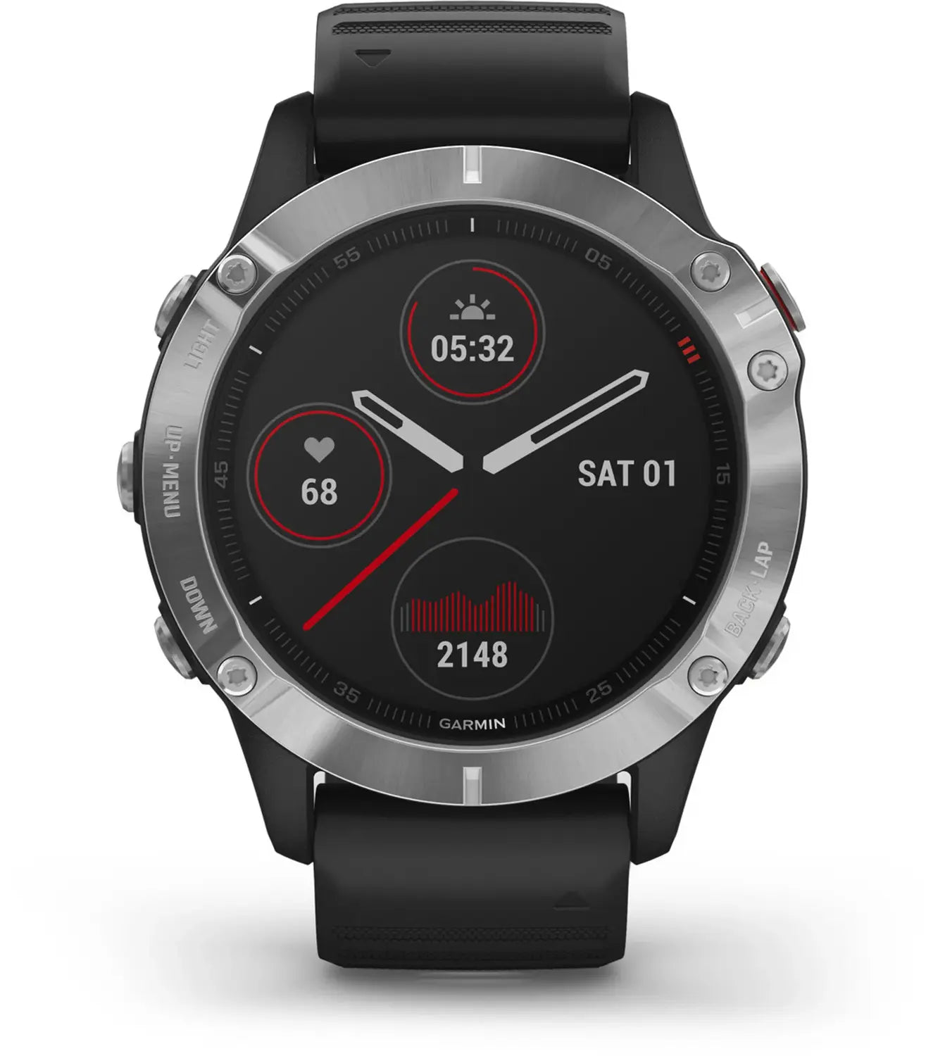 B-Ware Garmin Sportuhr Uhr Smartwatch Fenix 6 Gps Mip Multisport Schwarz Silber Onesize - 753759232702