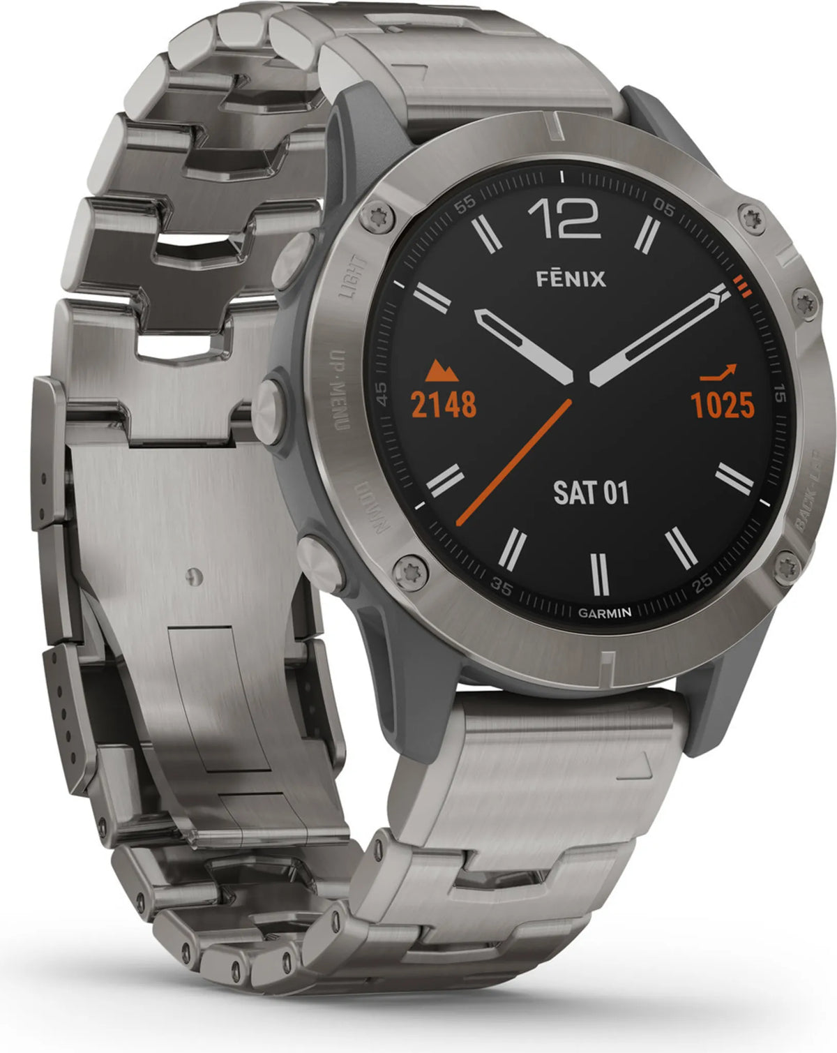 Garmin Sportuhr GPS Uhr Smartwatch Uhr fenix 6 Sapphire Titan 47mm Grau Onesize - 0753759232849