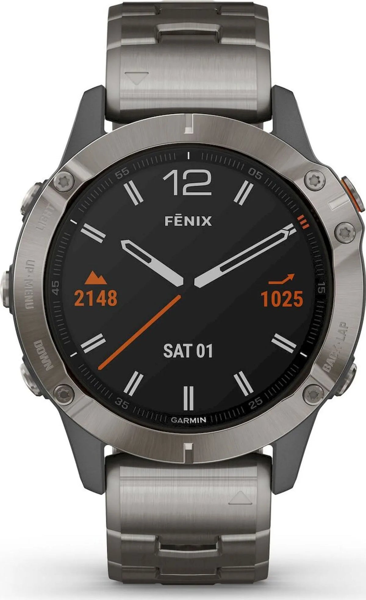Garmin Sportuhr GPS Uhr Smartwatch Uhr fenix 6 Sapphire Titan 47mm Grau Onesize - 0753759232849