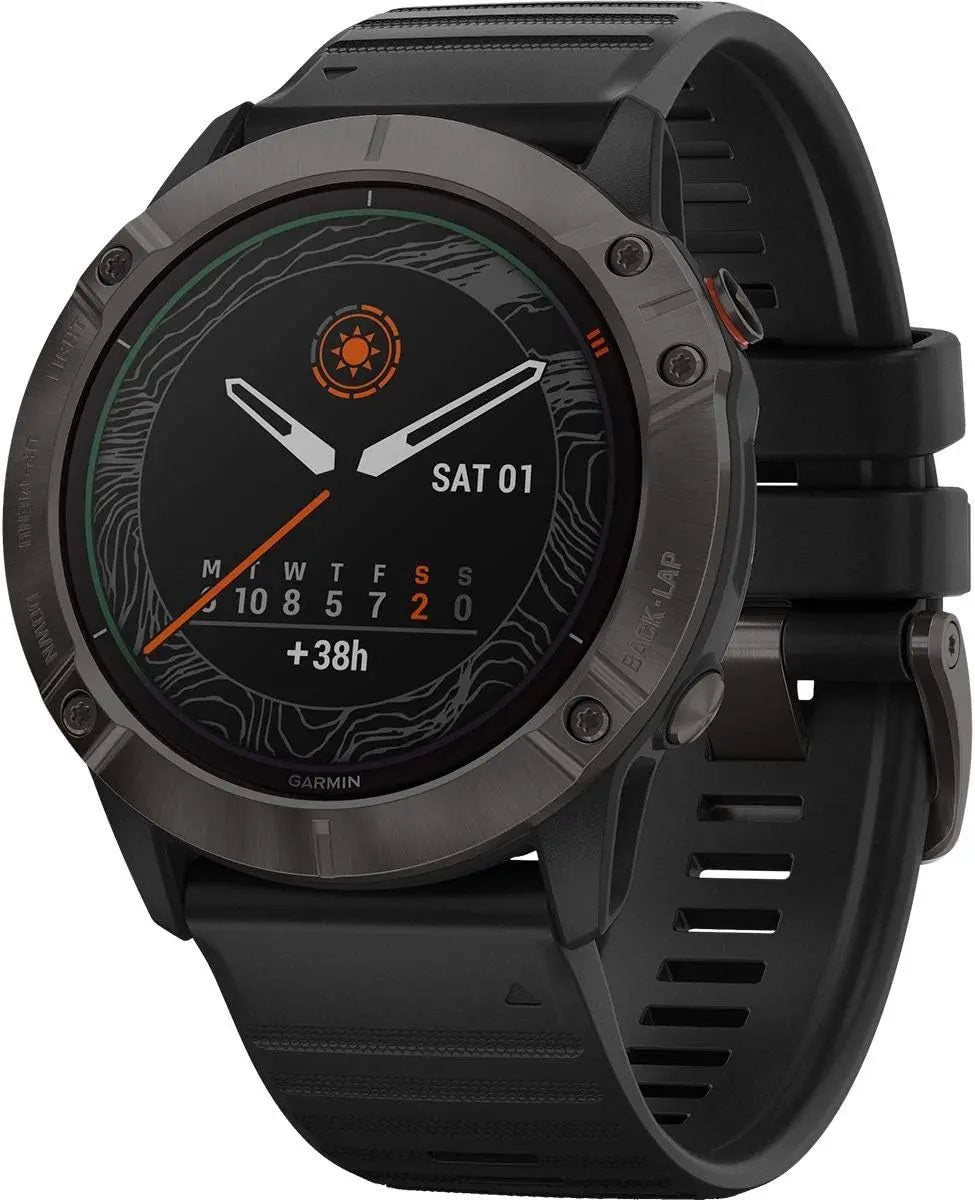 B-Ware Garmin Fenix 6 X Pro Solar Titanium Multisport Gps Uhr Smartwatch Schwarz Onesize - 753759232641