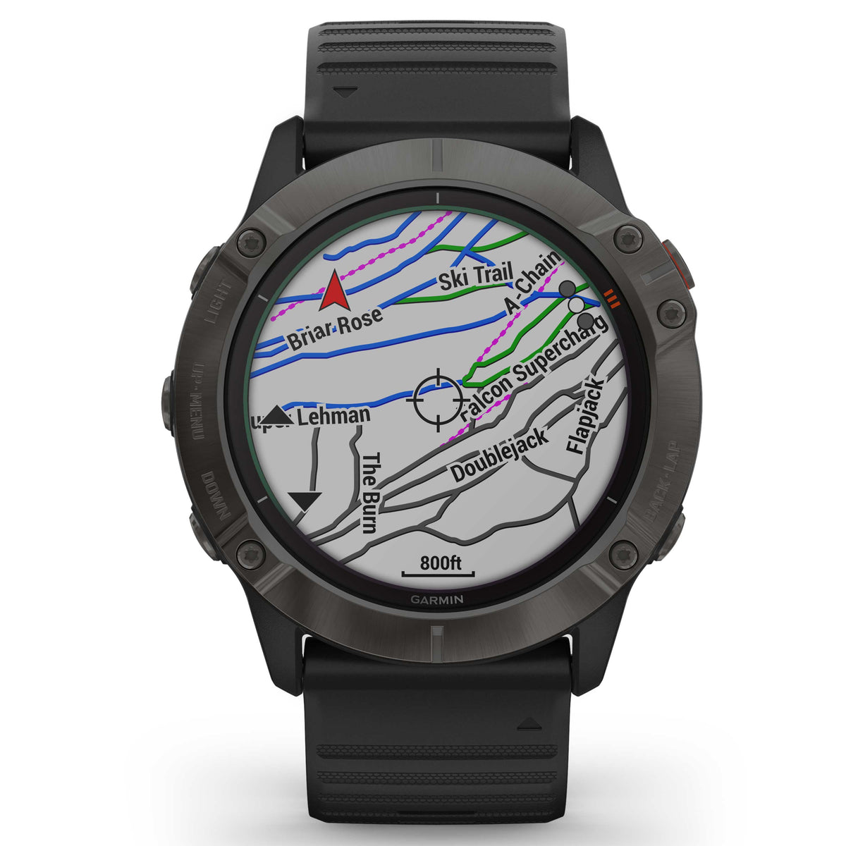 Garmin Fenix 6X Pro Solar Titanium Multisport GPS Uhr Smartwatch schwarz Onesize - 0753759232641