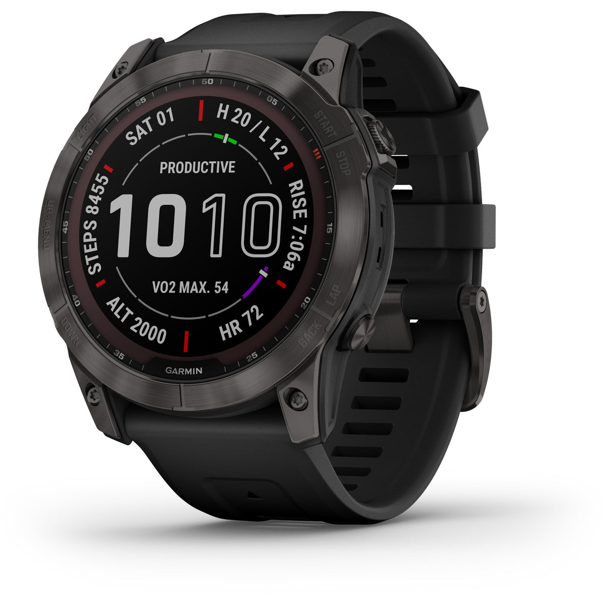 Garmin Uhr Smartwatch GPS Sportuhr Fenix 7X Sapphire Solar Carbon Grey Onesize - 0753759278236