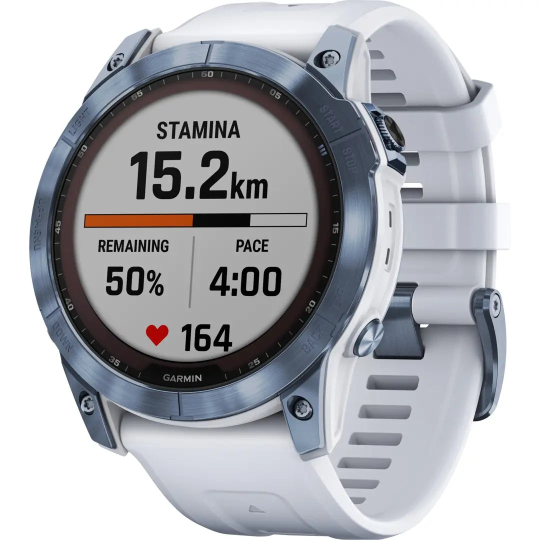 B-Ware Garmin Sportuhr Fitnessuhr Fenix 7 X Sapphire Solar Herren Steinweiß Blau Onesize - 753759278274