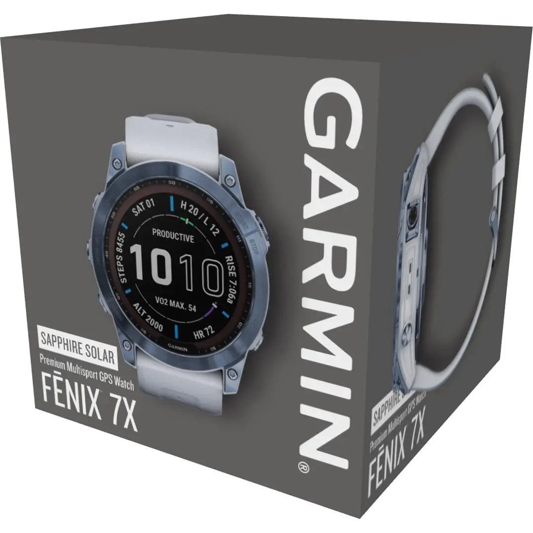 B-Ware Garmin Sportuhr Fitnessuhr Fenix 7 X Sapphire Solar Herren Steinweiß Blau Onesize - 753759278274