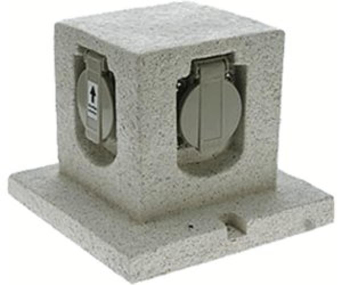 Heitronic 36315 Gartensteckdose Mehrfachsteckdose Verteiler Granit Grau Matt 5m B-Ware - 4002940363159