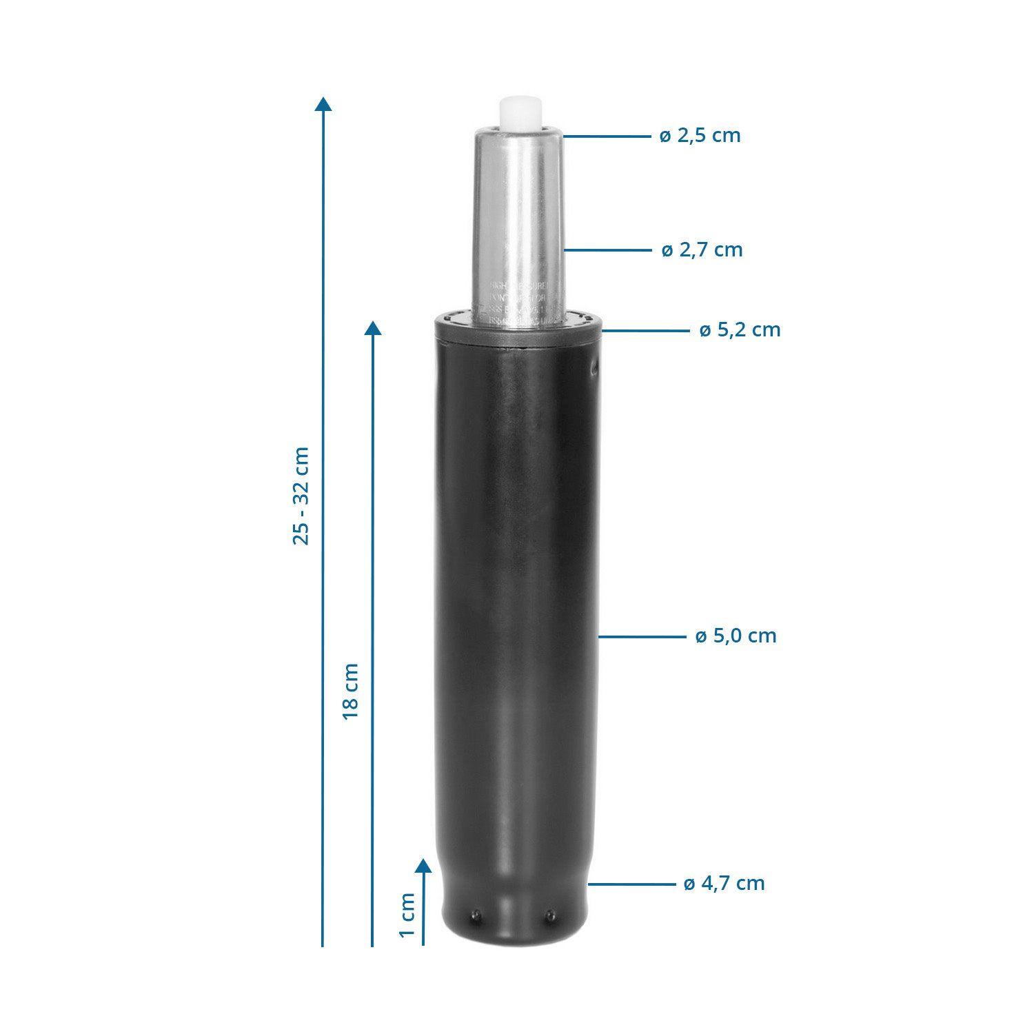 B-Ware Hjh Office Gasfeder Gasdruckfeder Ersatzgasfeder 2532 S Schwarz 25 32 Cm