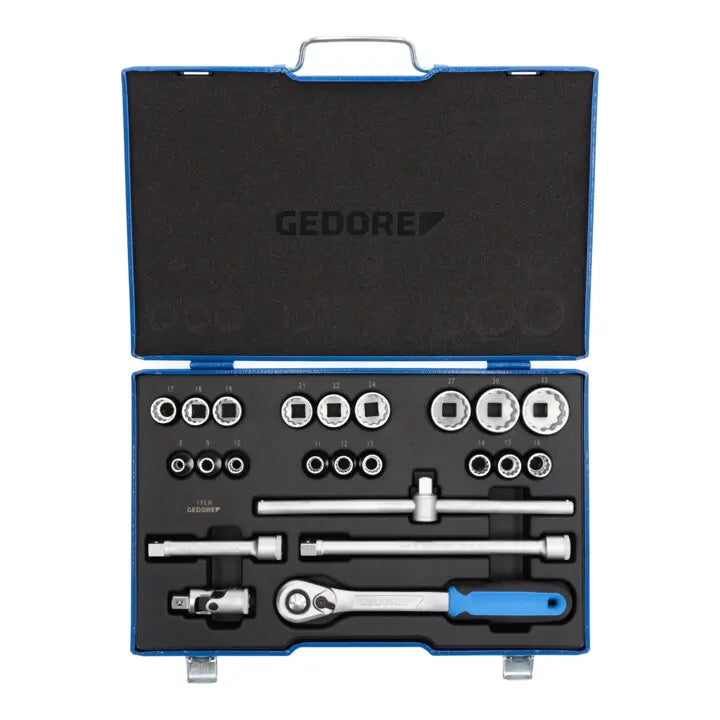 B-Ware Gedore Steckschlüsselsatz Set Werkzeug Knarrenkasten Umschalthebel 23 Tlg Kfz - 4010886930250