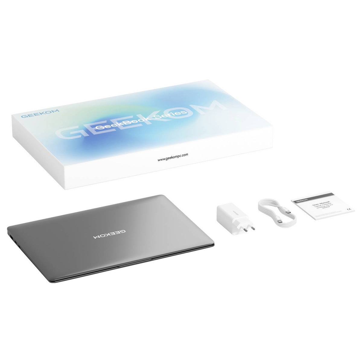 GEEKOM Notebook Tablet Laptop GeekBook X14 Pro Grau Windows 11 Pro 2TB 32GB - 4064161504094
