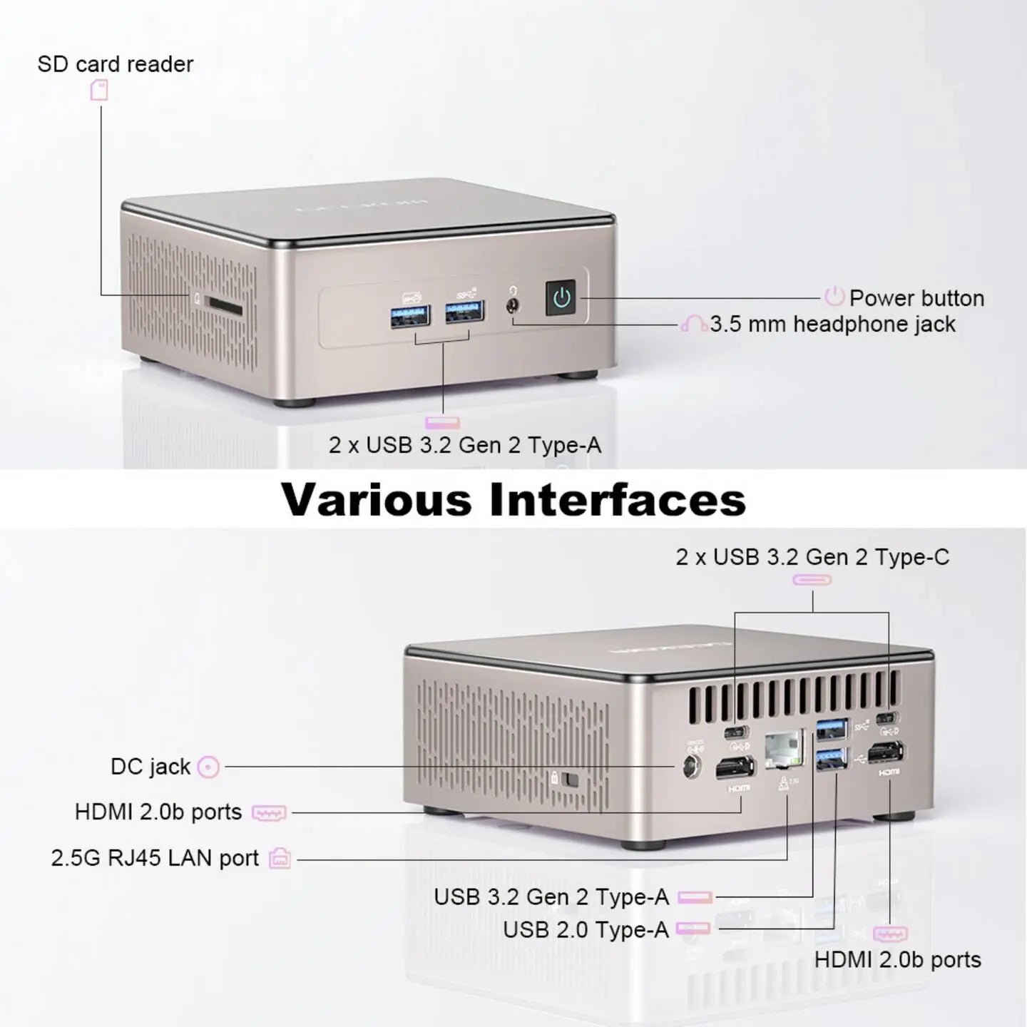 B-Ware Geekom A5 Mini Pc Computer Desktop Amd R5 Windows 11 Pro 8 Gb Ram 256 Gb Ssd