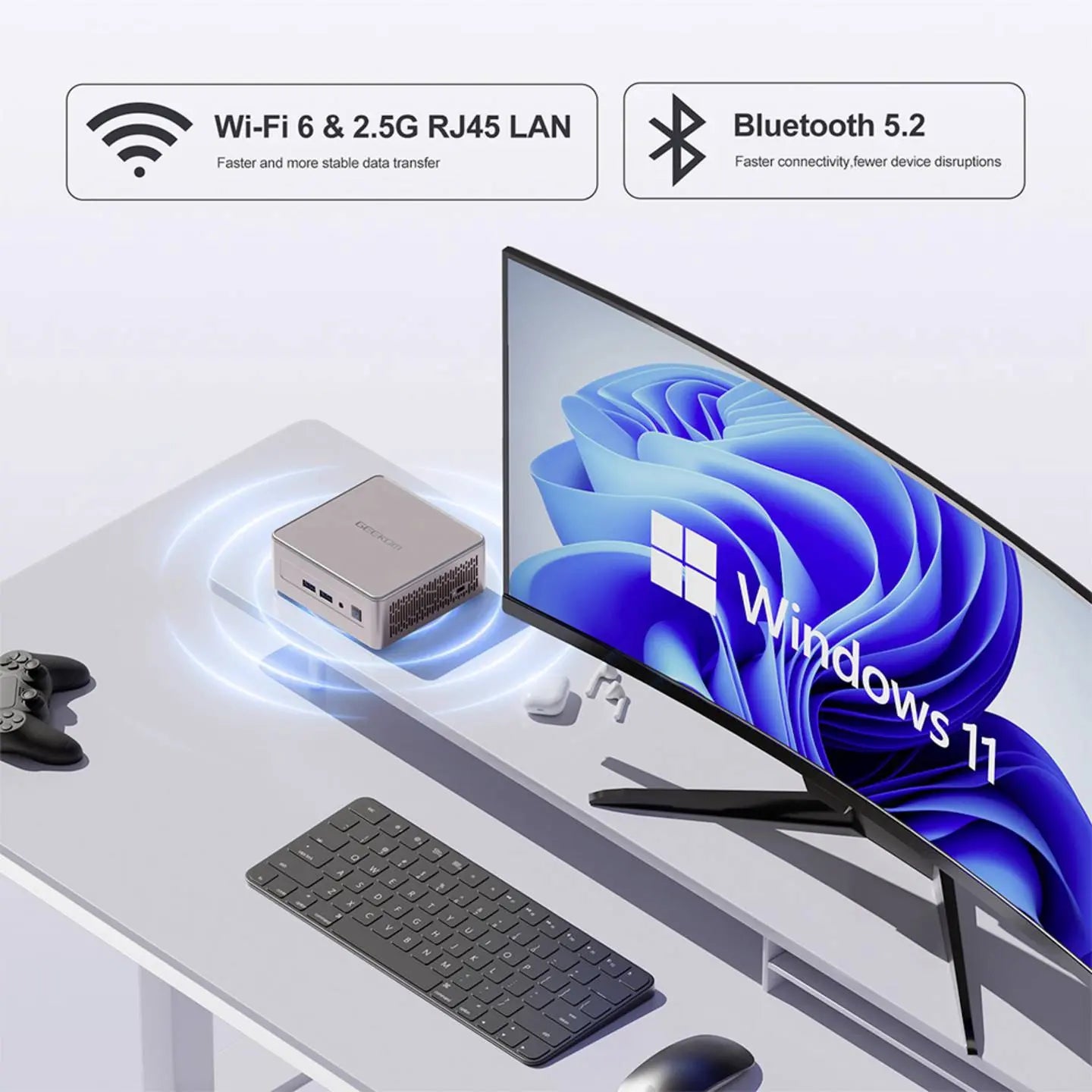B-Ware Geekom A5 Mini Pc Computer Desktop Amd R5 Windows 11 Pro 8 Gb Ram 256 Gb Ssd
