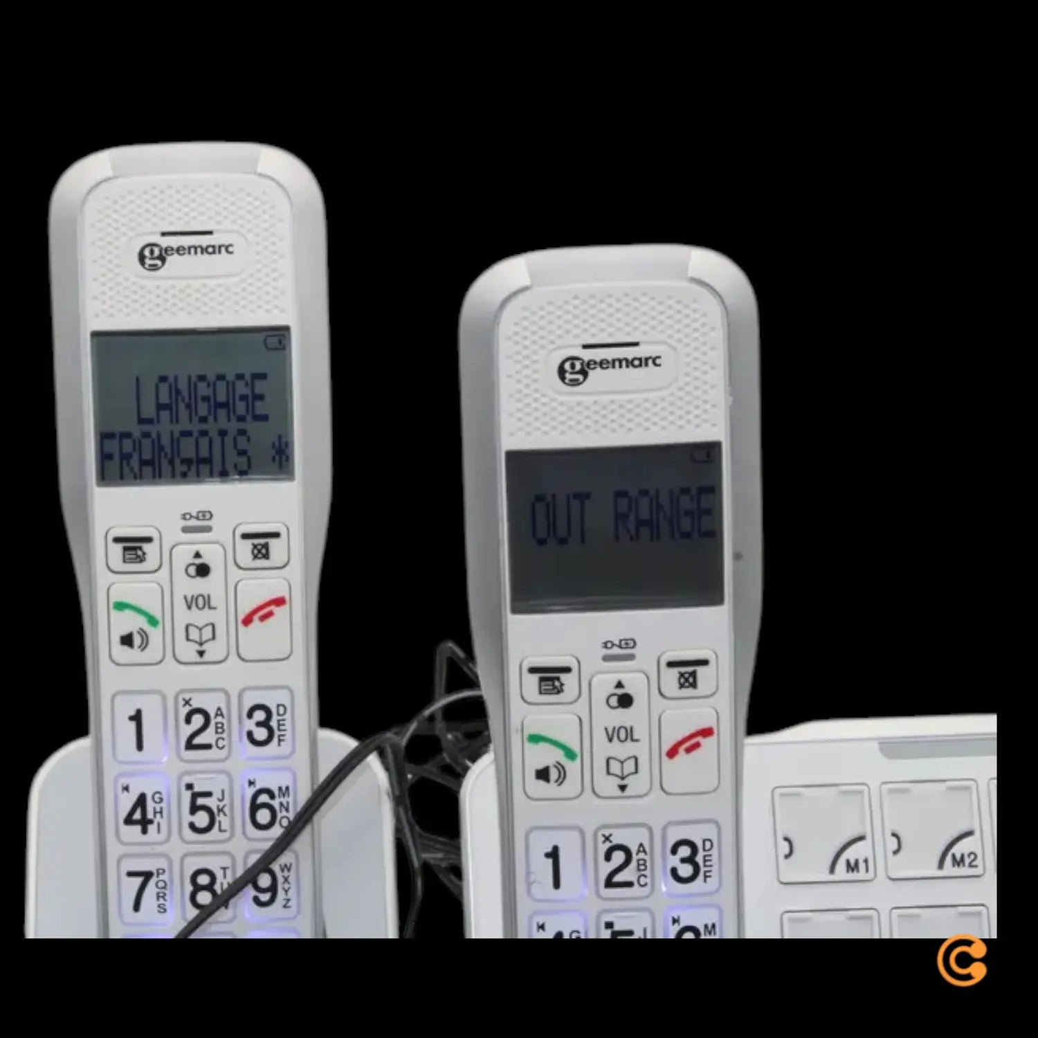 C-Ware Geemarc Amplidect 595 2 Photo Schnurloses Seniorentelefon Weiß Siehe Text/Foto - 3521350009033