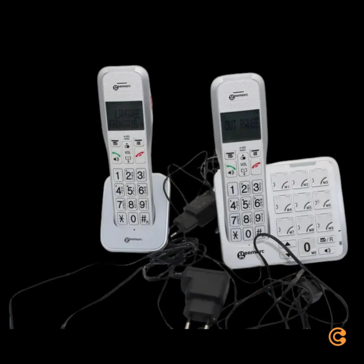 C-Ware Geemarc Amplidect 595 2 Photo Schnurloses Seniorentelefon Weiß Siehe Text/Foto - 3521350009033