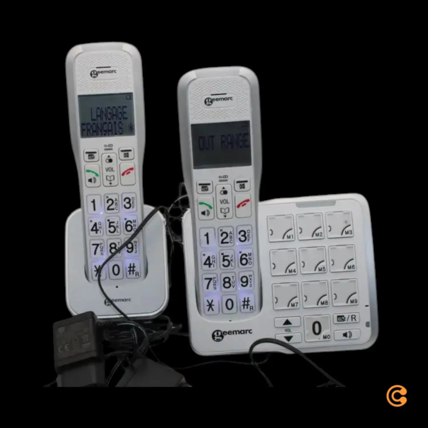 C-Ware Geemarc Amplidect 595 2 Photo Schnurloses Seniorentelefon Weiß Siehe Text/Foto - 3521350009033