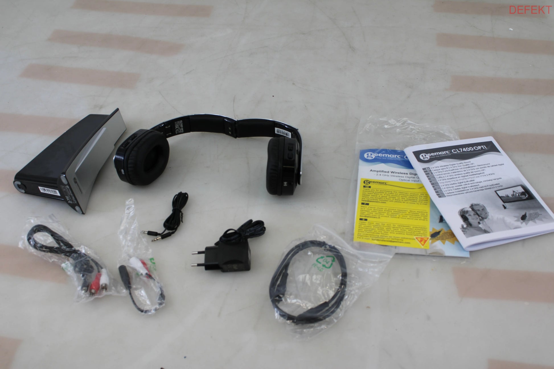 D-Ware Geemarc Cl7400 Opti Funk Tv Kopfhörer Over Ear Headset Silber Defektware - 3521350009422