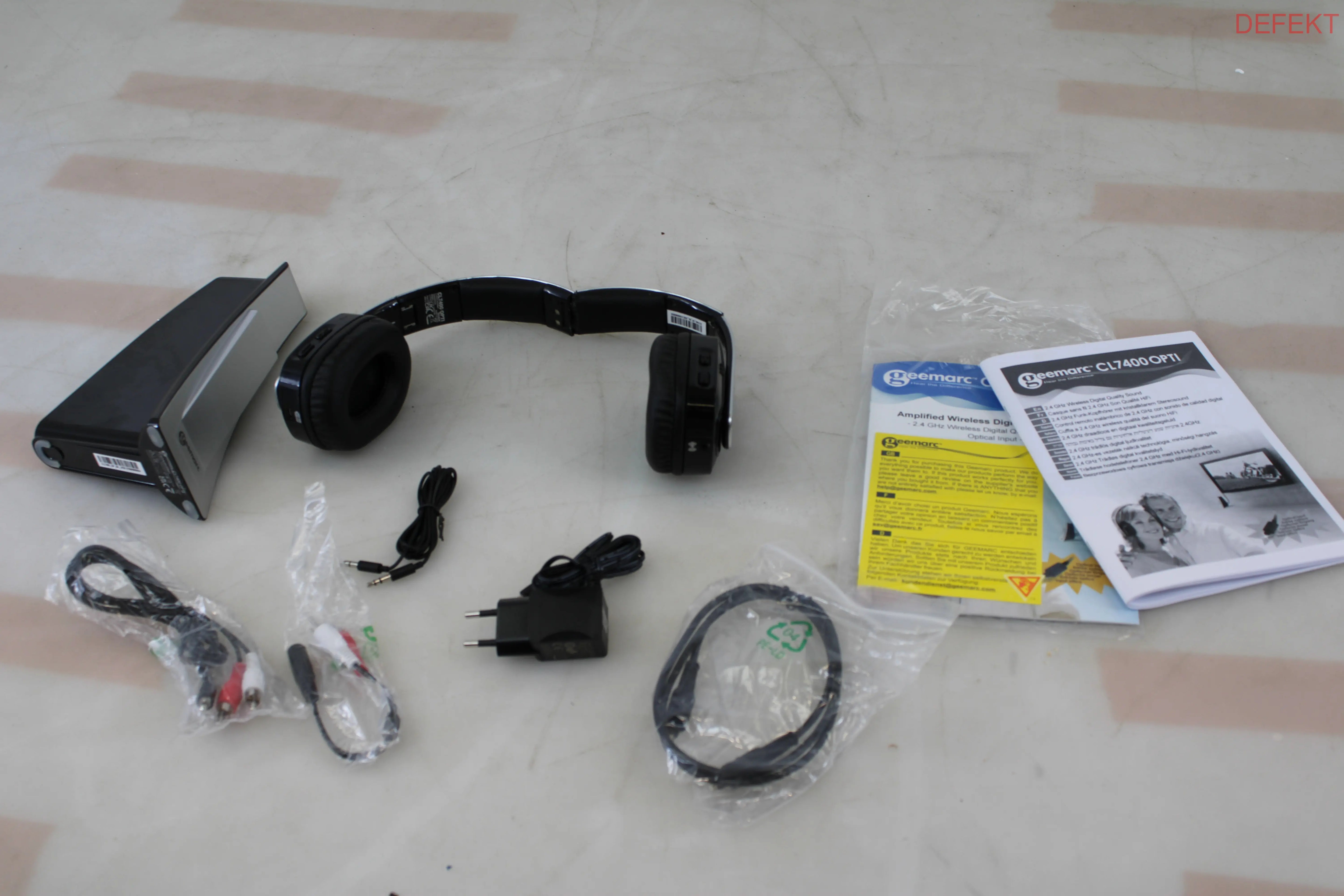 D-Ware Geemarc Cl7400 Opti Funk Tv Kopfhörer Over Ear Headset Silber Defektware - 3521350009422
