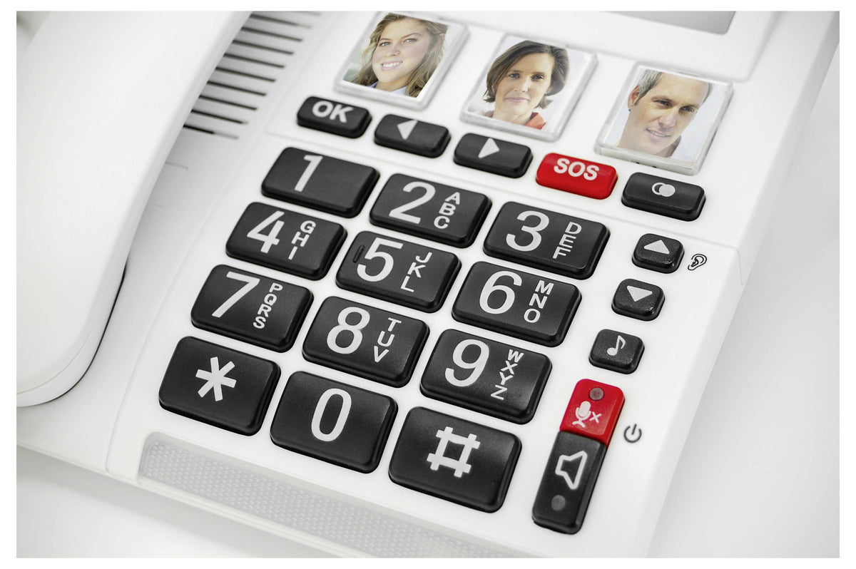 Geemarc CL9000 Notruftelefon 4G mit SOS-Taste und Freisprechen Weiß - 3521350030013